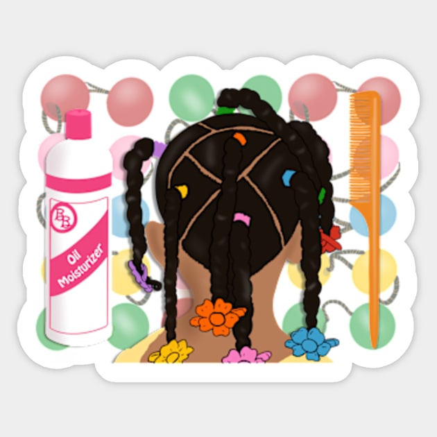 Black Girl Hair Pink Moisturizer Comb Art Sticker by tayelectronica